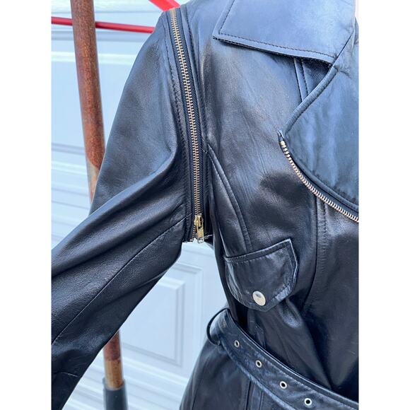 VINTAGE VAKKO LEATHER CONVERTIBLE MOTO BIKER JACKET TO VEST-ZIP OFF SLEEVES M - Picture 4 of 16